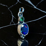 Black Ethiopian Opal and Columbian Emerald Sterling silver Pendant.   $150