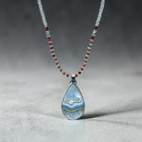 Agate Sterling Silver Pendant and Gemstone necklace Set.     $90