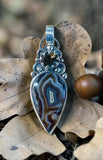 Agate and Smoky Quartz Sterling Silver Pendant.    $80