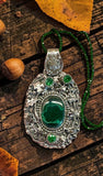 Malachite and Emerald Nature Sterling Silver Pendant/Necklace Set.    $125