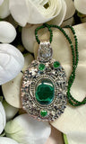 Malachite and Emerald Nature Sterling Silver Pendant/Necklace Set.    $125