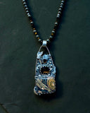 Flowering Tube Onyx Sterling silver pendant and gemstone necklace set. $95