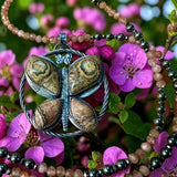 Flowering Tube Onyx Butterfly and matching gemstone necklace set $125