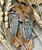 Tube Agate sterling silver earrings. $50