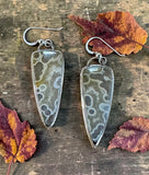 Tube Agate sterling silver earrings. $50