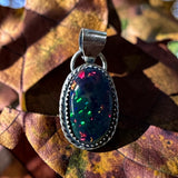 Black Ethiopian Opal 4 Carat Sterling Silver Pendant.    $145