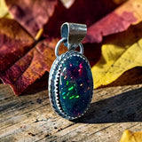 Black Ethiopian Opal 4 Carat Sterling Silver Pendant.    $145