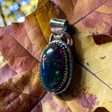 Black Ethiopian Opal 4 Carat Sterling Silver Pendant.    $145