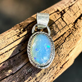 Ethiopian Opal 3 Carat Sterling Silver Pendant.    $90