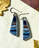 Banded Agate Sterling Silver Earrings.   $50