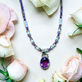 Amethyst Sterling Silver Pendant and matching  necklace set.     $80