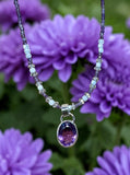 Amethyst Sterling Silver Pendant and matching  necklace set.     $80