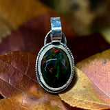 Black Ethiopian Opal 5 carat Sterling Silver Pendant   $150