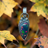 Black Ethiopian Opal 3 Carat Sterling Silver Pendant.     $95