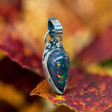 Black Ethiopian Opal 3 Carat Sterling Silver Pendant.     $95