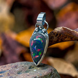 Black Ethiopian Opal 3 Carat Sterling Silver Pendant.     $95