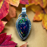 Black Ethiopian Opal 5.5 Carat Sterling Silver Pendant.   $150.00