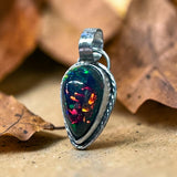Black Ethiopian Opal 5.5 Carat Sterling Silver Pendant.   $150.00