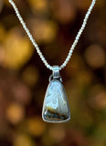 Agate with Marcasite Sterling Silver Pendant and Mother of Pearl Necklace.  $80
