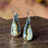 Agate and Marcasite Sterling Silver Earrings.   $50