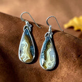 Agate and Marcasite Sterling Silver Earrings.   $50