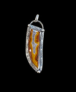 Turkish Agate large sterling silver pendant.   $75