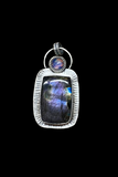 Purple Labradorite and Aura Opal sterling silver pendant.      $70