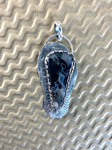 Turkish Agate sterling silver pendant.   $70