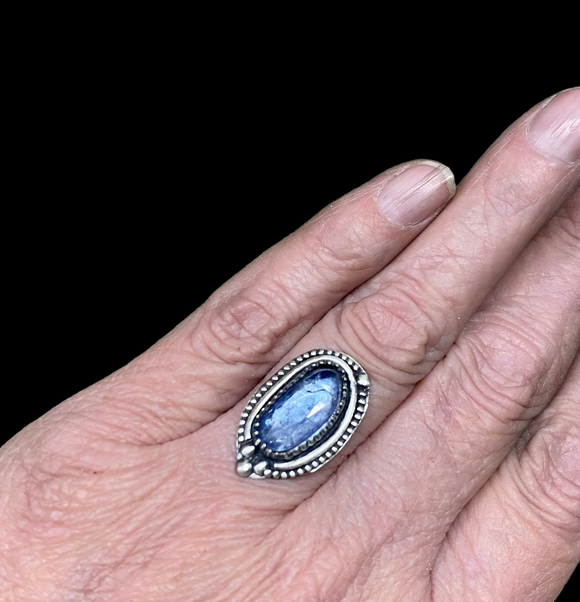 Tanzanite sterling silver ring. SIZED TO FIT.    $55