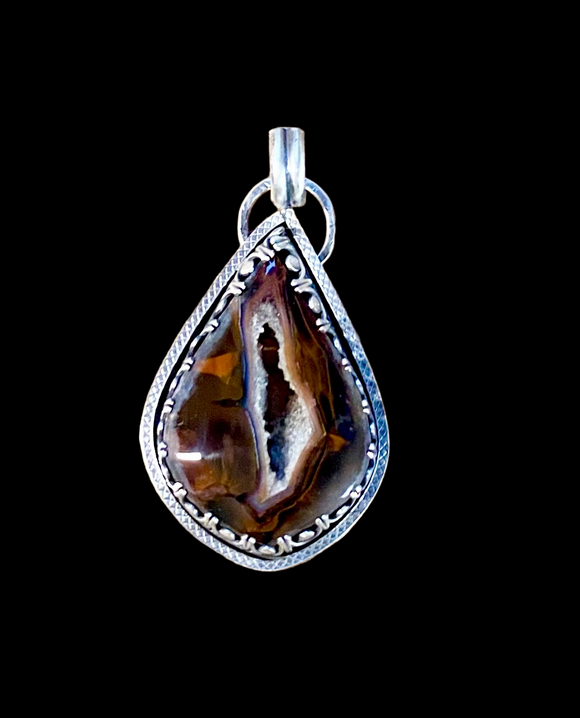 Turkish Agate sterling silver pendant $75