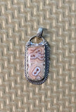 Moroccan Apple Valley Agate sterling silver pendant.    $55