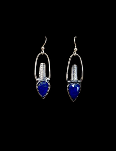 Lapis Lazuli sterling silver earrings.   $45