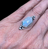 Moonstone sterling silver petite ring SIZED TO ORDER    $45