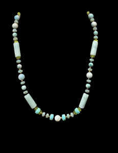 Amazonite and crystal 18” gemstone necklace. $30