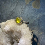 Yellow Zircon ( natural stone ) sterling silver ring sized to order.    $60