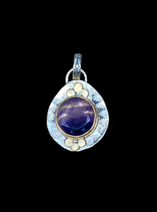 Fluorite sterling and gold-filled pendant      $50