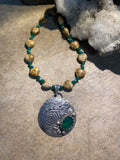 Green Onyx sterling silver pendant and matching necklace        $55