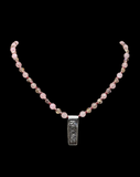 Pink Chalcedony necklace and sterling silver pendant set     $45