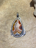 Laguna Lace Agate sterling silver pendant.  $65