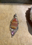 Turkish Wave and Amethyst large sterling silver pendant. $65 .