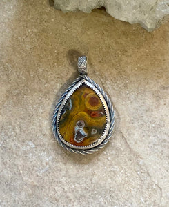 Turkish Agate sterling silver pendant.   $65