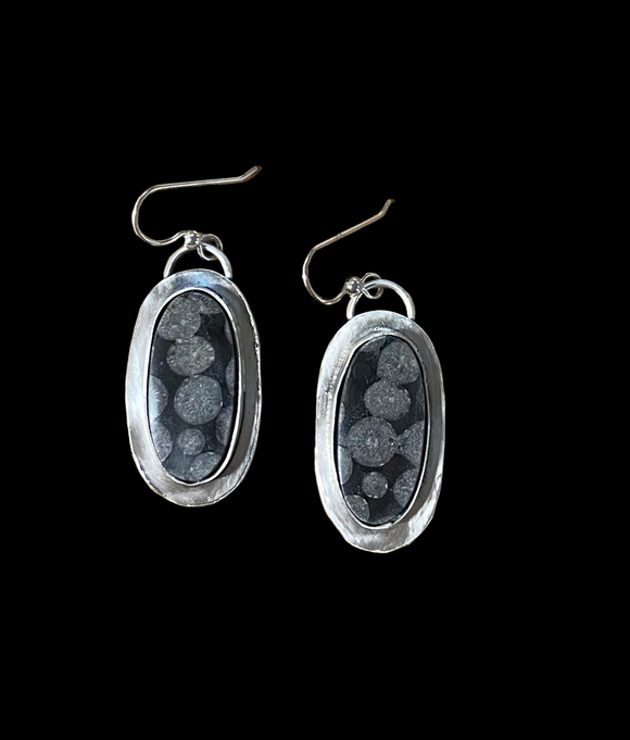 Obsidian sterling silver earrings.   $40