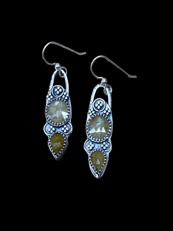 Sapphire sterling silver earrings    $50