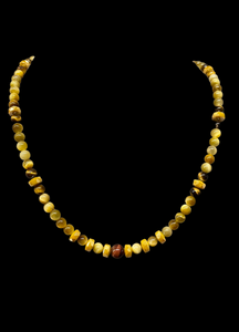 Honey tiger eye, traditional tiger eye and crystal gemstone necklace    $35