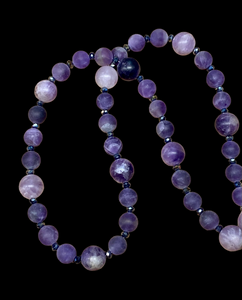 Amethyst gemstone beaded necklace.   $40
