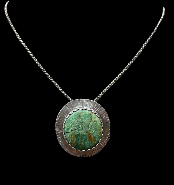 Turkish Green Opal sterling silver pendant and chain.       $70