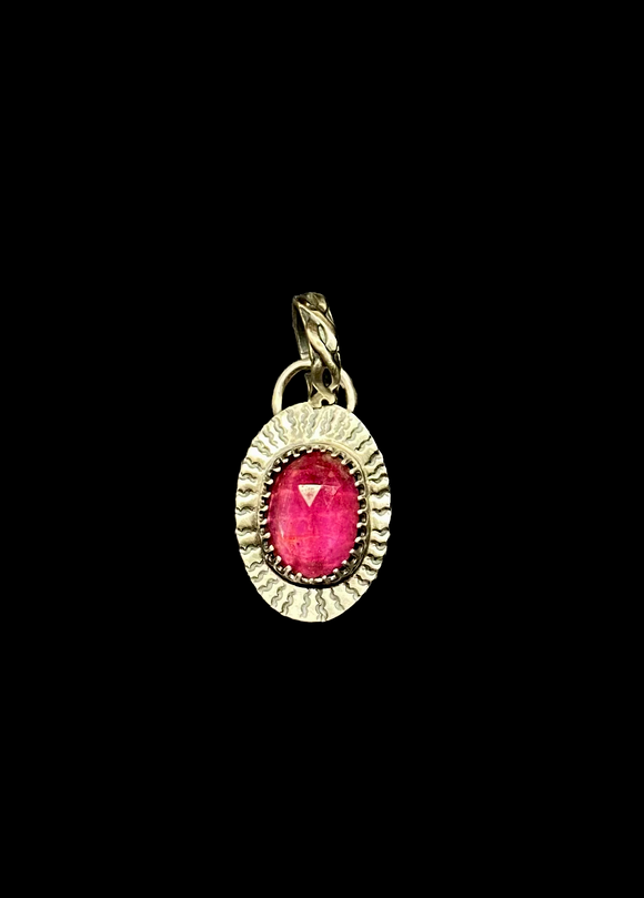 Pink Sapphire sterling silver small  pendant  $50
