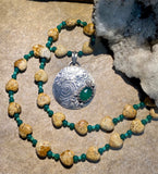 Green Onyx sterling silver pendant and matching necklace        $55