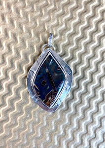 Turkish Stick Agate sterling silver pendant.     $65