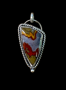 Moroccan Seam Agate sterling silver pendant.  $75